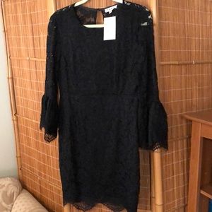 Black lace overlay formal dress